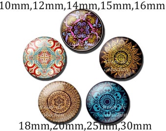 Y361,modèles classiques,modèles,Cabochons en verre,fait par mains.Diametre 10mm 12mm 14mm 15mm 16mm 18mm(10pcs)20mm 25mm 30mm(5pcs)