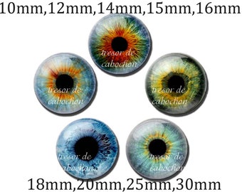 Y650,vintage,Eye,student,eyeball,Glass cabochons,handmade.10mm 12mm 14mm 15mm 16mm 18mm(10pcs)20mm 25mm 30mm(5pcs)