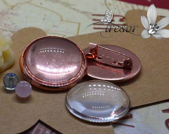5pcs supports,Pins,rose gold,20mm or 25mm choice,Glass Cabochon,20mm or 25mm choice.