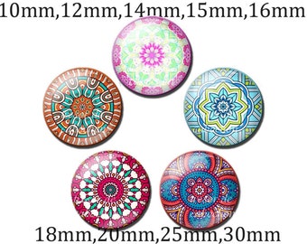 Y632,vintage,Motive,color,Glass Cabochons,handmade.10mm 14mm 14mm 16mm 18mm (10pcs)20mm 25mm 30mm (5pcs)