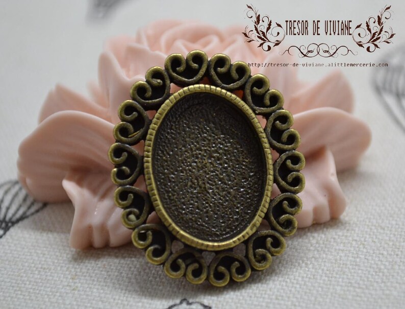 pendants set of 10 QXT005 16x12mm supports cabonchons bronze