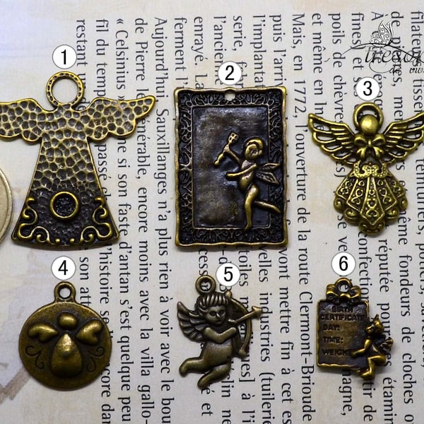 Wings,angel,Cupid,Love,Breloque pendant Bronze to choose Handmade Jewelry QDW037