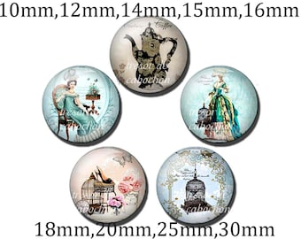 Y488,vintage,Théière,high heels,skirt,cage,glass cabochons,made by hands.10mm 14mm 14mm 16mm 18mm (10pcs)20mm 25mm 30mm (5pcs)