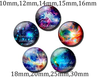 Y370 Planet,astronomy,colored,Glass Cabochons, handmade. Diameter 10mm 12mm 14mm 15mm 16mm 18mm (10pcs)20mm 25mm 30mm (5pcs)