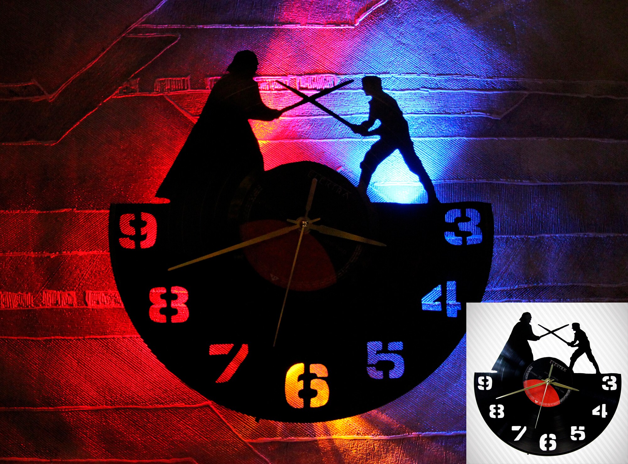 Vinyl clock Star Wars wall clock LED vinyl record clock | Etsy