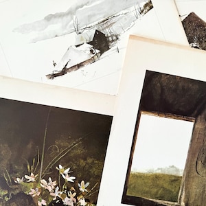 Vintage Andrew Wyeth Original 1960s Lithographs Andrew Wyeth Art Maine Home Decor