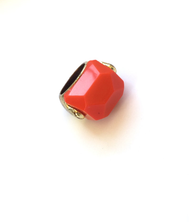 Bakelite Ring Bakelite Jewelry Chunky Orange Ring Orange Pride Syracuse University Vintage Costume Jewelry Orange Multifaceted Stone Gift