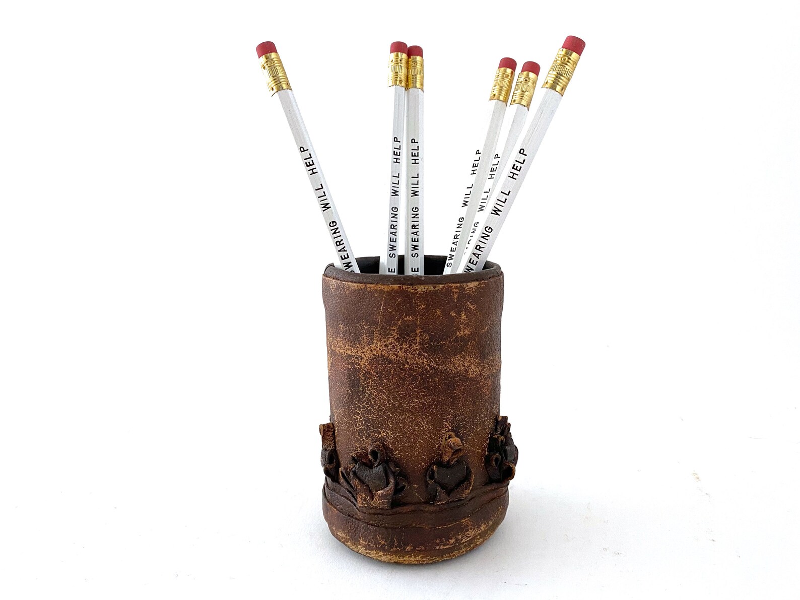 Leather Pen Holder Vintage Desk Organizer Pencil Holder Makeup Etsy