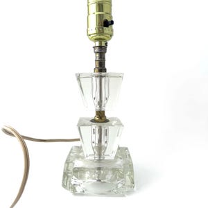 Small Vintage Bedside Lamp Clear Crystal Glass Table Lamp for Small Space