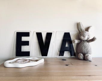 Vintage A-Z Marquee Sign Letters and Numbers - Clear Black Acrylic Letters - Instagram Props