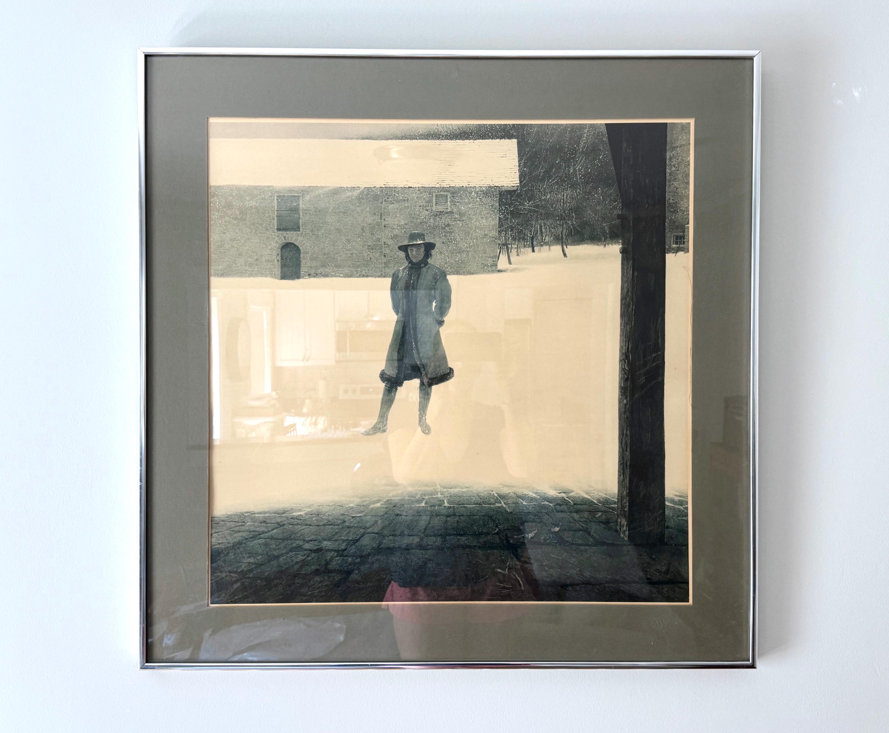セール 登場から人気沸騰 Large Vintage Andrew Wyeth 1968 Collotype Print ”outpost アート・デザイン・音楽