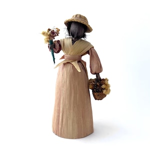 Vintage African American Corn Husk Doll Black Straw Doll Handmade Cleo Stilphen Folk Art Doll
