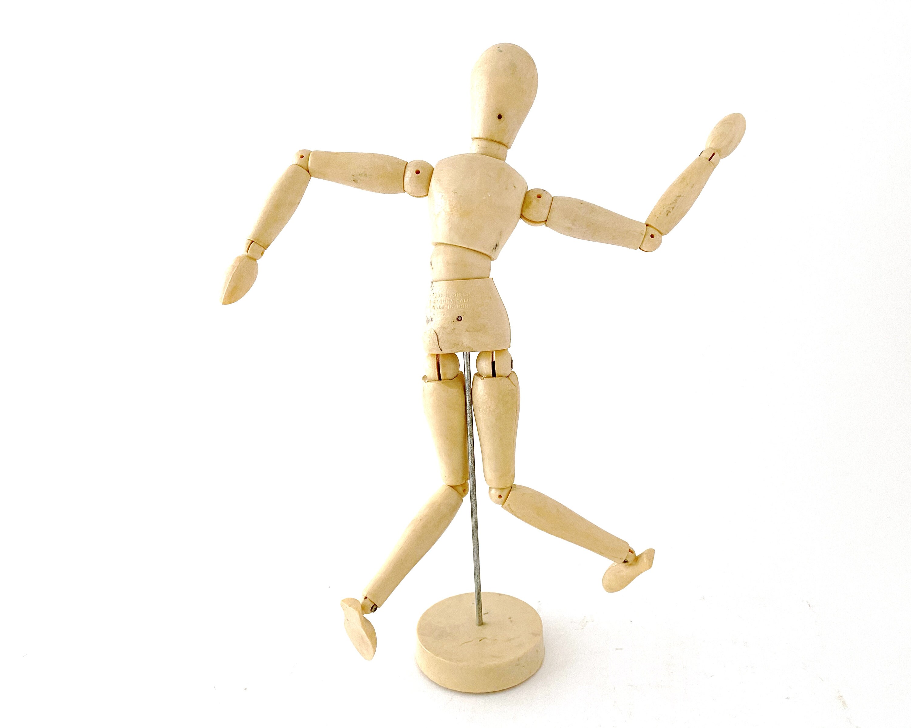 Vintage Plastic Drawing Manikin Poseable Mannequin Nude Figure Art Character Drawing Anatomical Model Drawing Model Gift for Figure Artist
