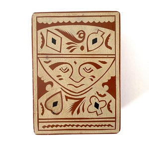 Vintage Deck Holder Puzzle Box Tiki Bar Deck Box Tiki Bar Decor Tiki Room Card Deck Holder Vintage Puzzle Box Kitschy Decor Tiki Decor Gift