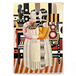 Vintage Fernand Léger Lithograph “Two Women” by French Cubist Pop Artist Mushroom Art