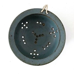 Vintage Ceramic Colander Patrick Horsley Blue Pottery Strainer Pacific Northwest Oregon Farmhouse Wall Decor