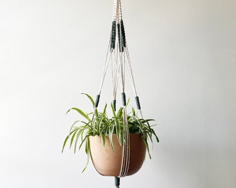 Macrame Plant Hanger | Square Knot Details | Recycled Cotton | Home Decor | Plants | Boho Decoration