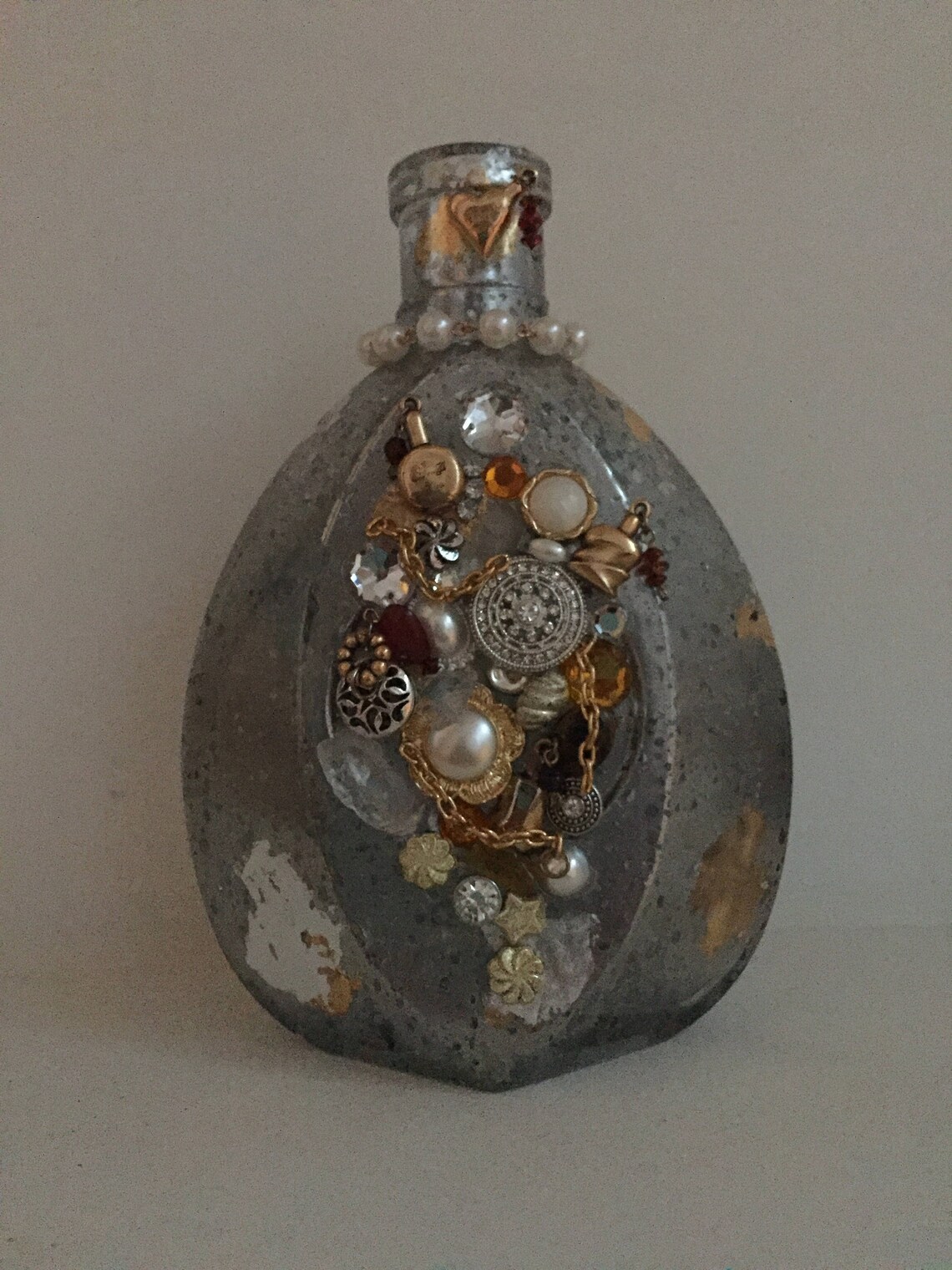 Mixed Media Mosaic Bottle 1 Altered Bottle Series Etsy