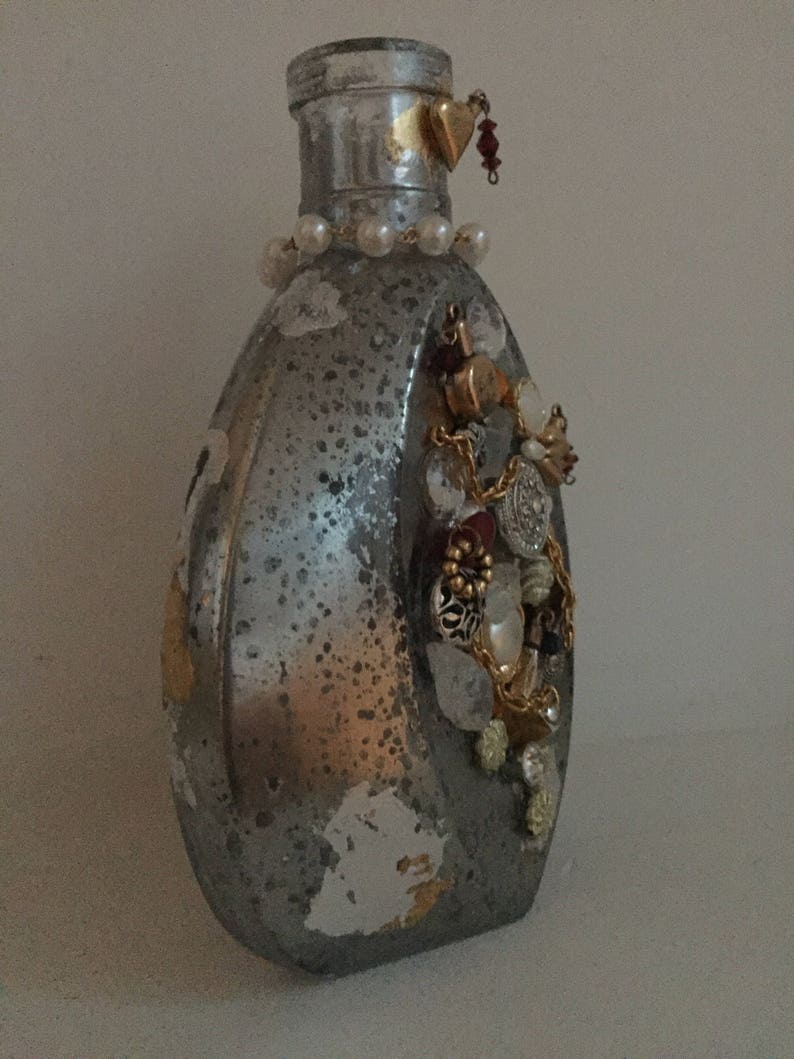 Mixed Media Mosaic Bottle 1 Altered Bottle Series Etsy