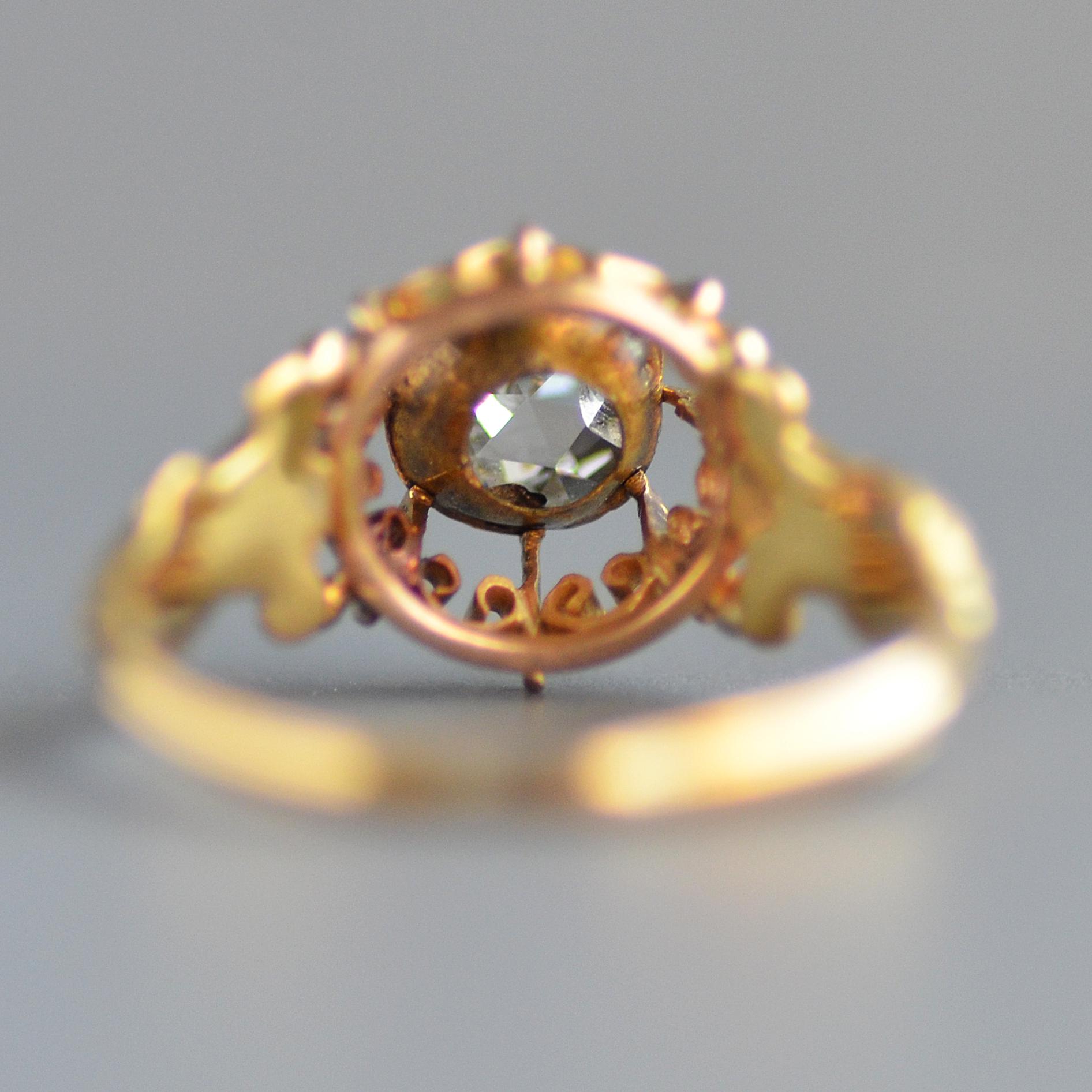 Antique Georgian Period Rose Cut Diamond Solitaire Ring in 18k Gold - Etsy