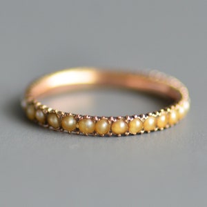 Antique Georgian Period Rare Natural Seed Pearl Eternity Band Ring