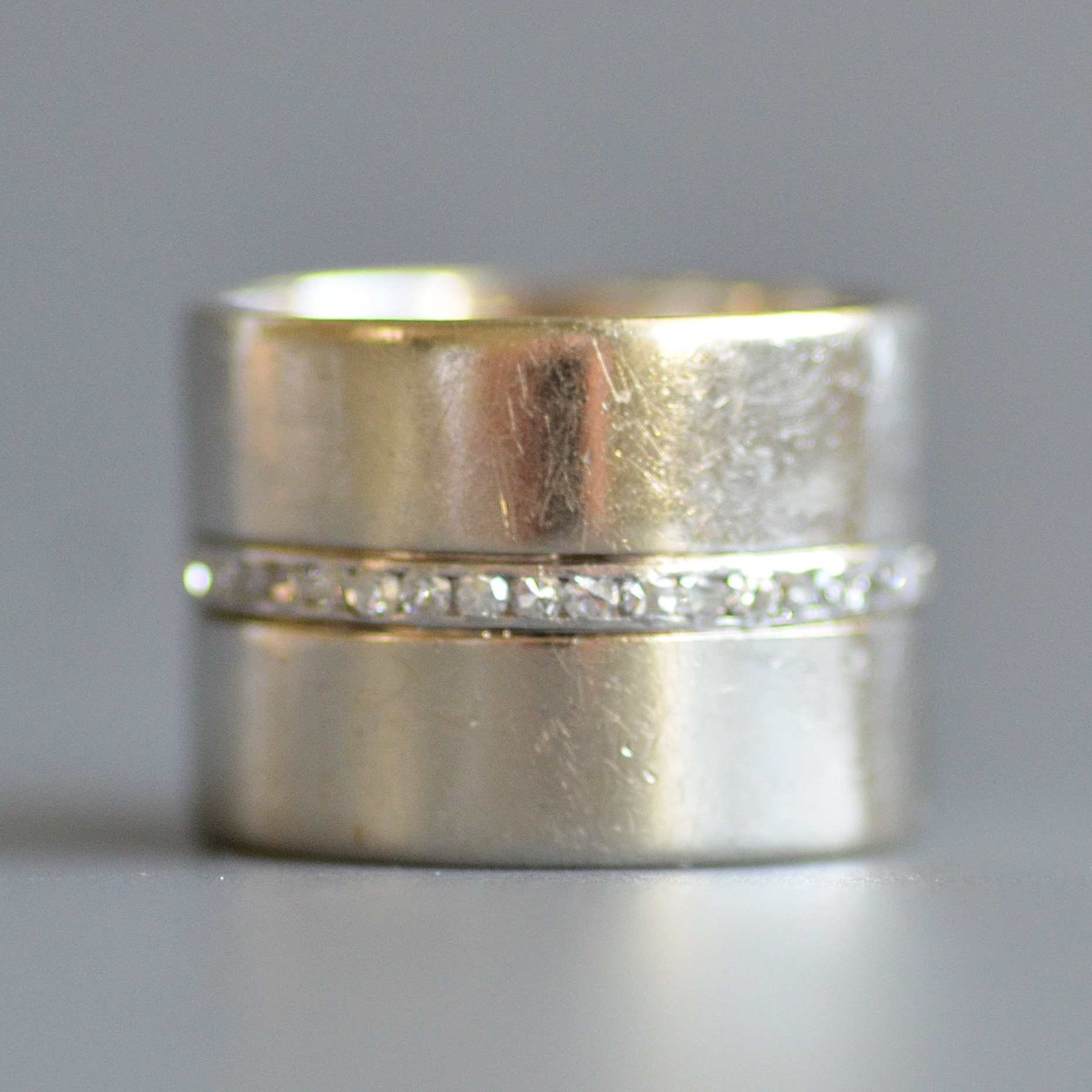 Vintage Wide Diamond Eternity Band Ring in 14k White Gold - Etsy