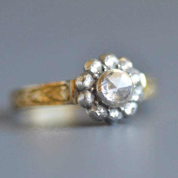 Antique Georgian period rose cut diamond ring mar… - image 2