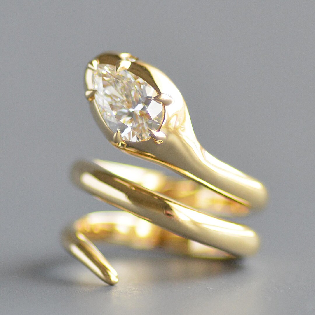 Coiled Snake/serpent Pinky Ring by Designer Dara Kaye With IGI ...