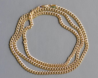 Vintage 26&quot; flat curb link chain in 14k yellow gold