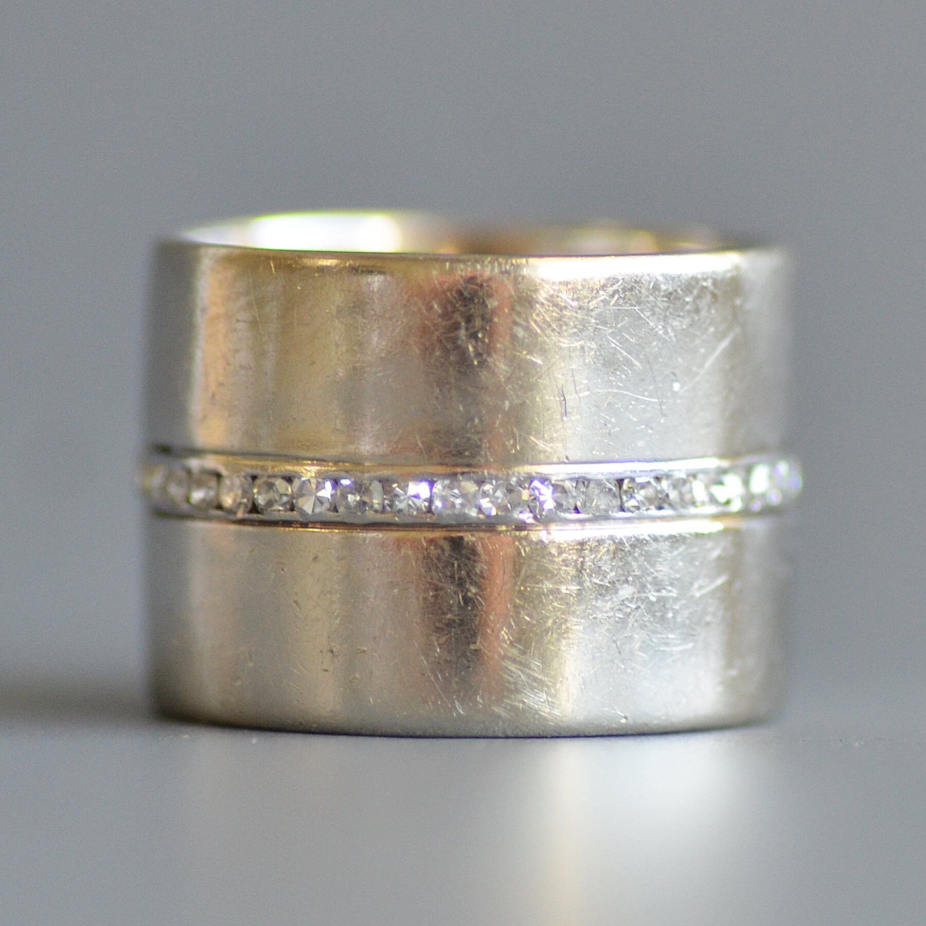 Vintage Wide Diamond Eternity Band Ring in 14k White Gold - Etsy