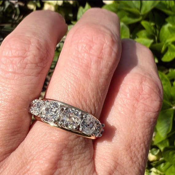 Vintage One of a Kind 3.50 Ctw Old Mine Cut Diamond Twelve Stone