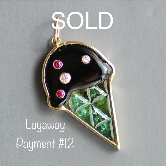 SOLD SOLD Layaway Payment #12 Vintage Emerald, Onyx, Ruby