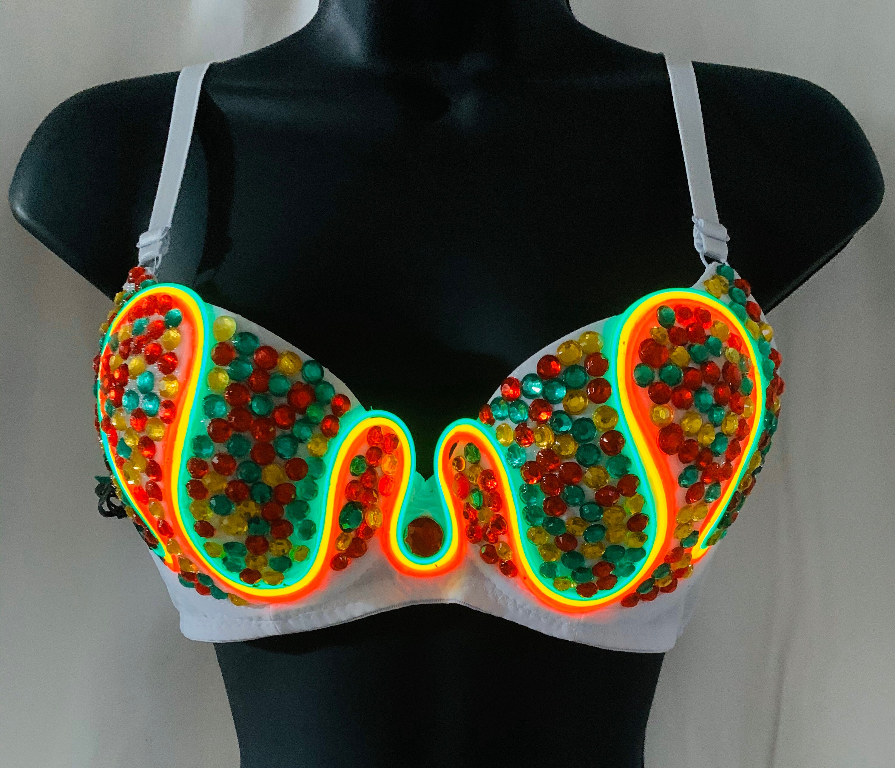 Custom gem LED bra Etsy