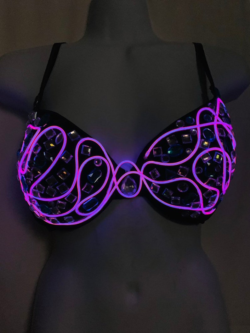 34D pink LED bra
