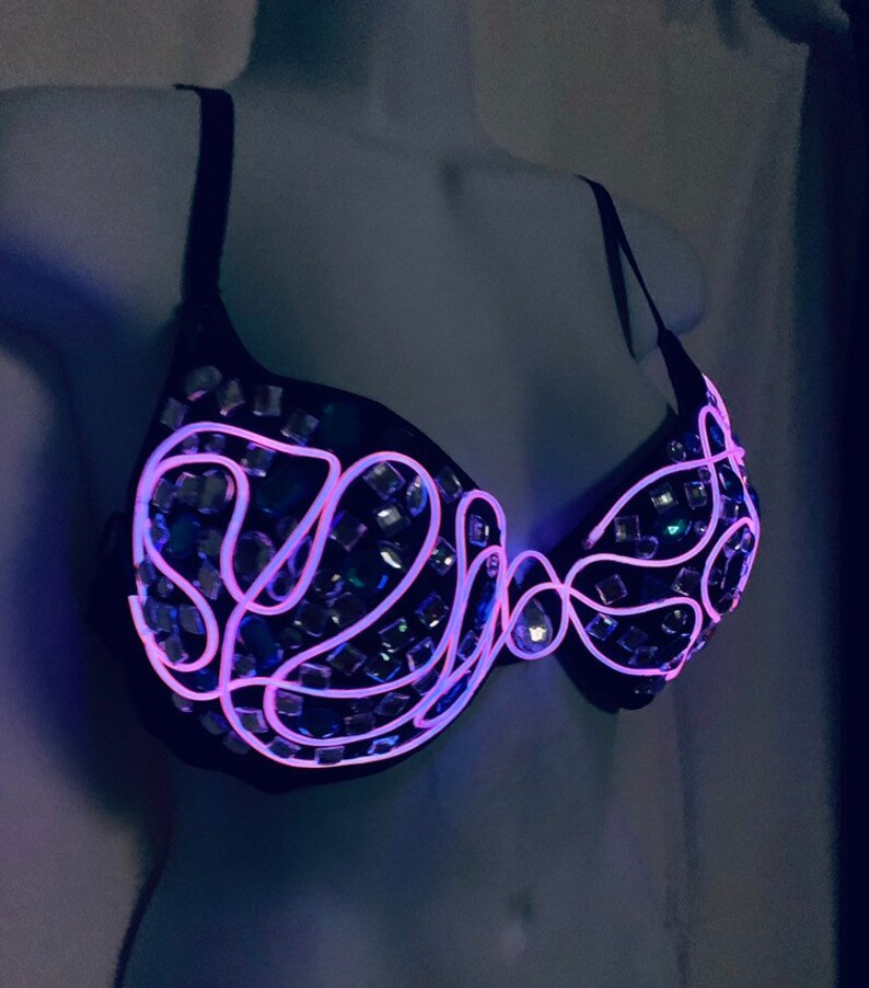 34D pink LED bra