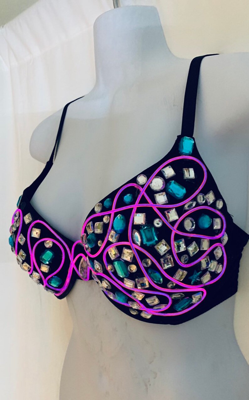 34D pink LED bra