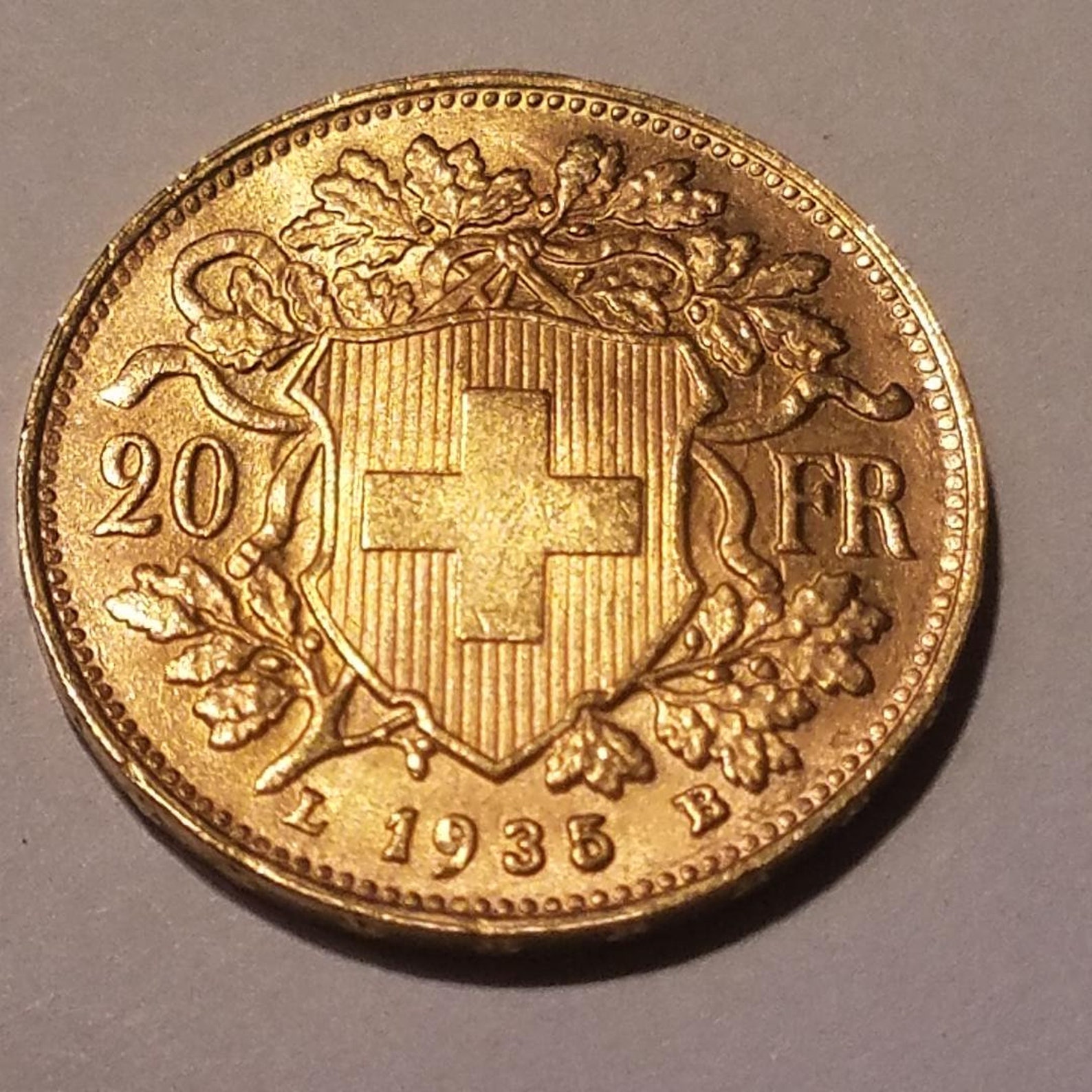 Swiss Gold 20 Francs Helvetia 1935 Swiss Gold Gold - Etsy