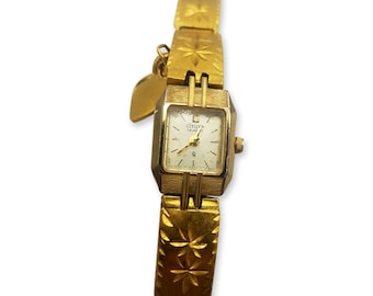 24k Vintage Gold Citizen Watch, Solid Yellow Gold Citizen Watch, Gift for Her, Perfect Gift– Free Shipping!