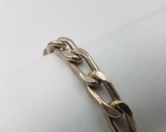 Bracelet, Silver Bracelet, Men’s Bracelet, Hand Made Oval Link Chain Sterling Silver Bracelet for Men, Gift for Him