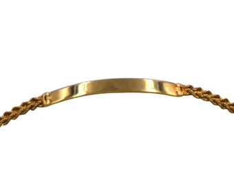 Men's Bracelet, 14k Gold Tag Bracelet, 14k Gold Bracelet, Rope Chain Bracelet, Gift For Him, twisted rope bracelet