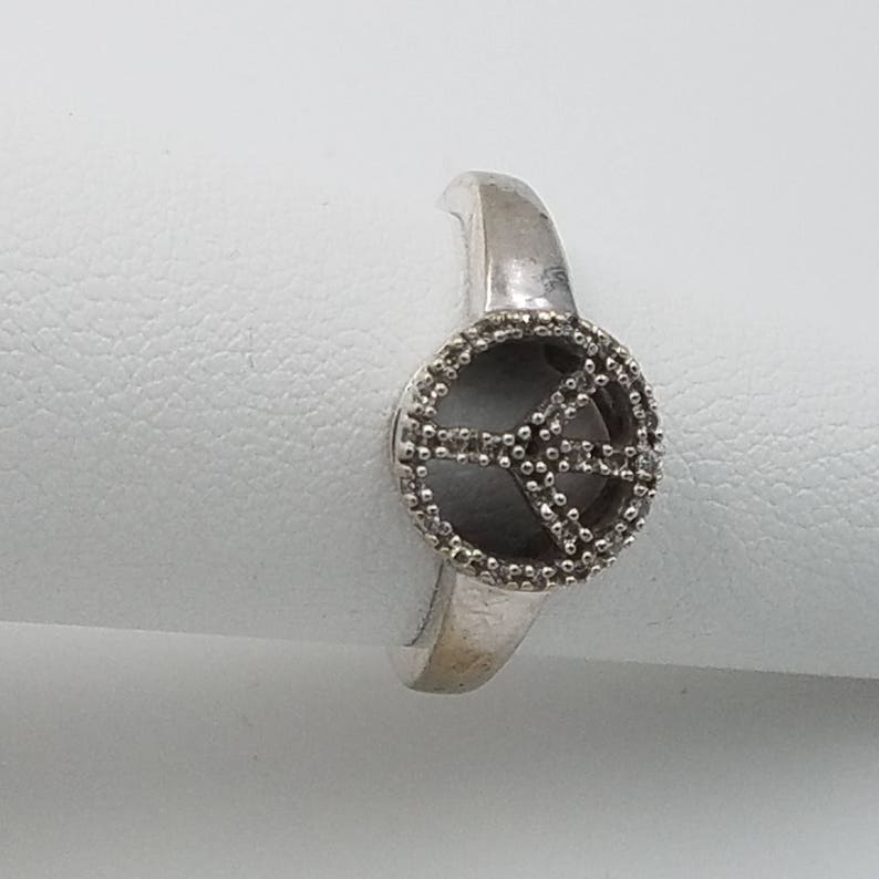 Peace Ring Perfect Gift\u2013 Free Shipping! Gold Ring 10K Solid White Gold Hand Made Designer Size 5 Peace Ring for Her