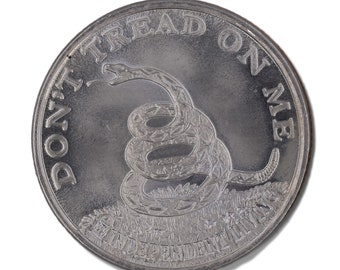 Silver Coin, 1 Oz Silver Coin, Boston Tea Part Coin, Don't Tread On Me, Silver Investment, Gift For Him, Boston Tea Part Coin, Patriotic