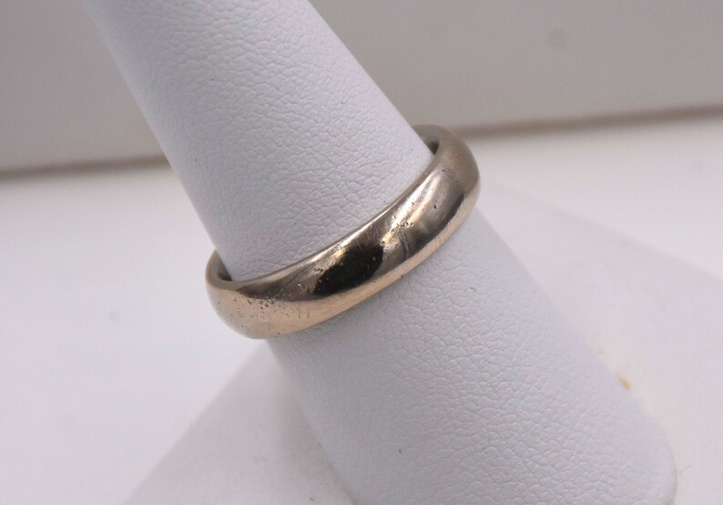 Wedding Band, Men's Wedding Band, 14k Wedding Band, 14k White Gold Wedding Band, Wedding Band Size 9, Wedding Ring image 3