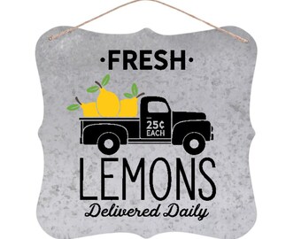 When Life Gives You Lemons Reclaimed Metal Tray 9x12