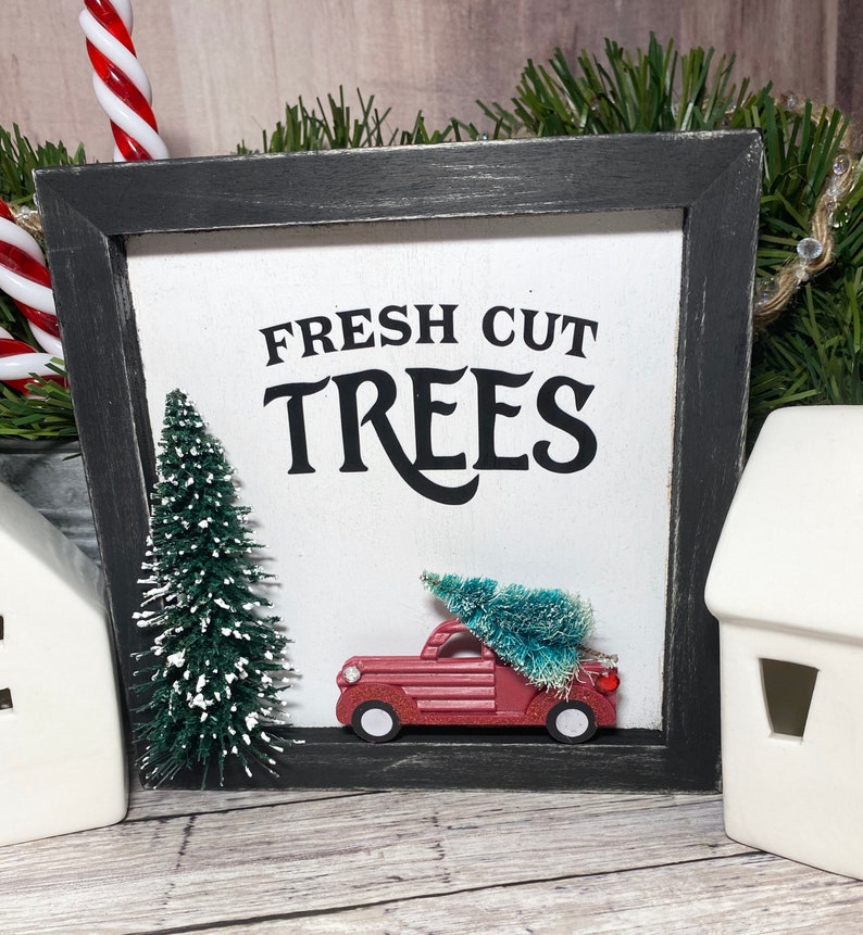 6x6 Tiered Tray Christmas Decor Pray Mini Sign Painted Wood Sign, Tiered Tray Decor