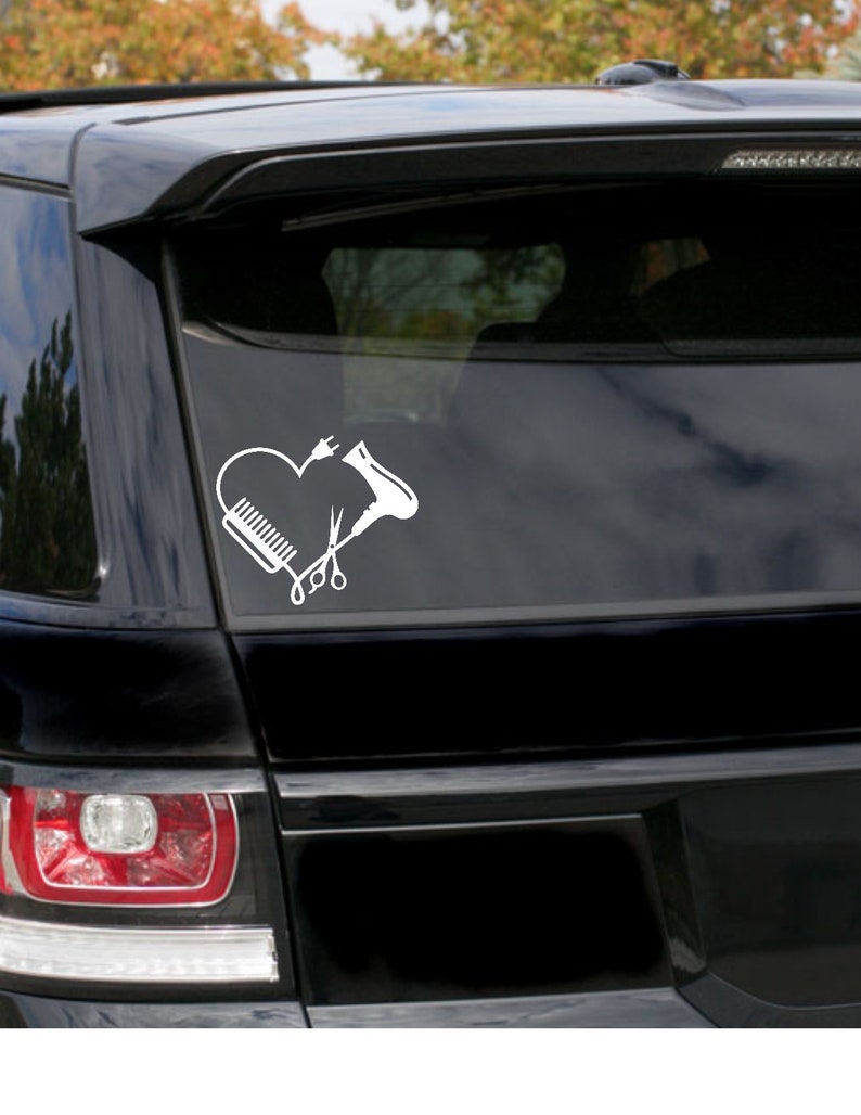 Hair stylist heart vinyl decal