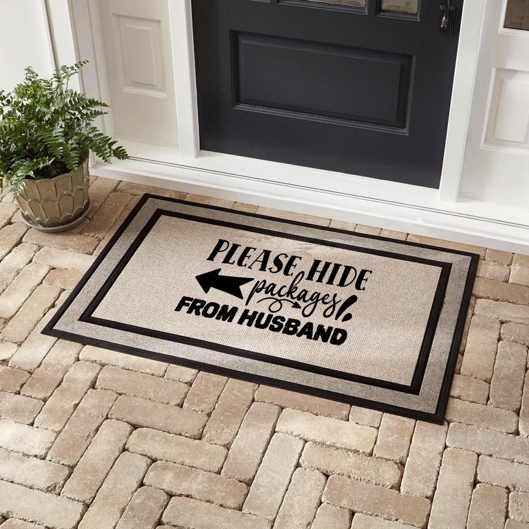 Please Hide Package From Husband/wife Doormat Etsy