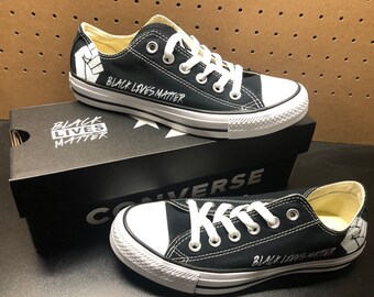 custom black converse