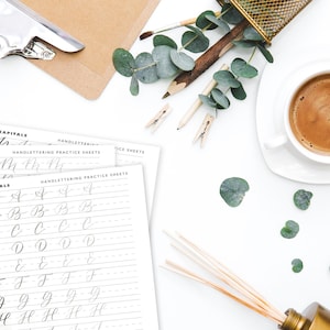 Handlettering Practice Sheets | Modern Calligraphy Practice Sheets | Lettering Practice Sheets | Exemplar | Calligraphy Alphabet Sheets