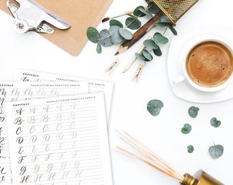 Handlettering Practice Sheets | Modern Calligraphy Practice Sheets | Lettering Practice Sheets | Exemplar | Calligraphy Alphabet Sheets